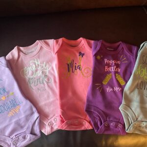 Personalized Baby Onesies – Custom Glitter & Vinyl Designs
